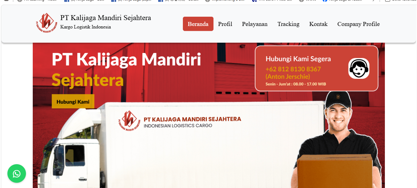Portfolio website for PT Kalijaga Mandiri Sejahtera